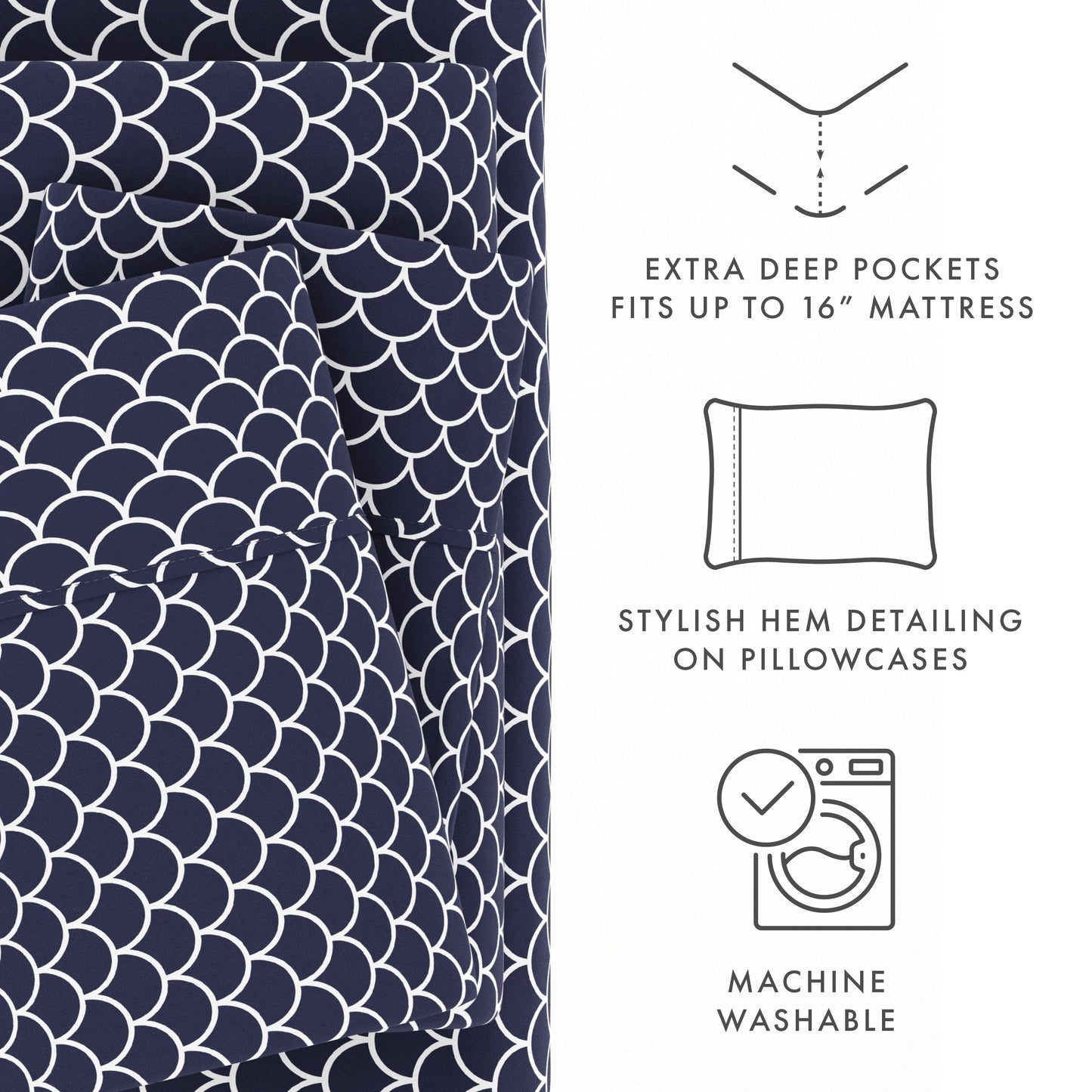 Becky Cameron Ultra Soft Printed 4 Piece Deep Pocket Bed Sheet Set