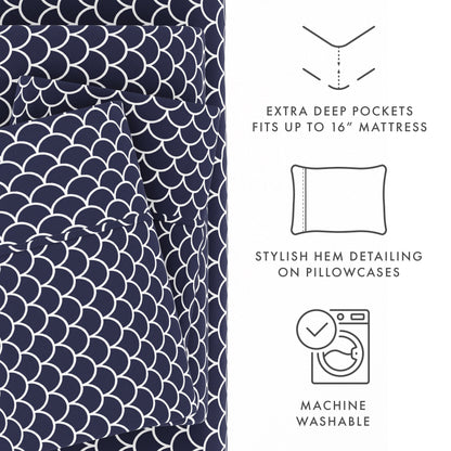 Becky Cameron Ultra Soft Printed 4 Piece Deep Pocket Bed Sheet Set