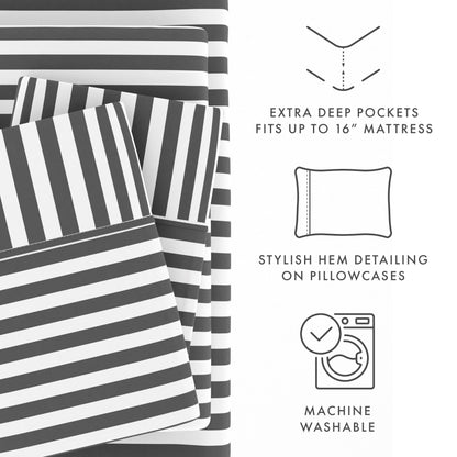 Becky Cameron Ultra Soft Printed 4 Piece Deep Pocket Bed Sheet Set