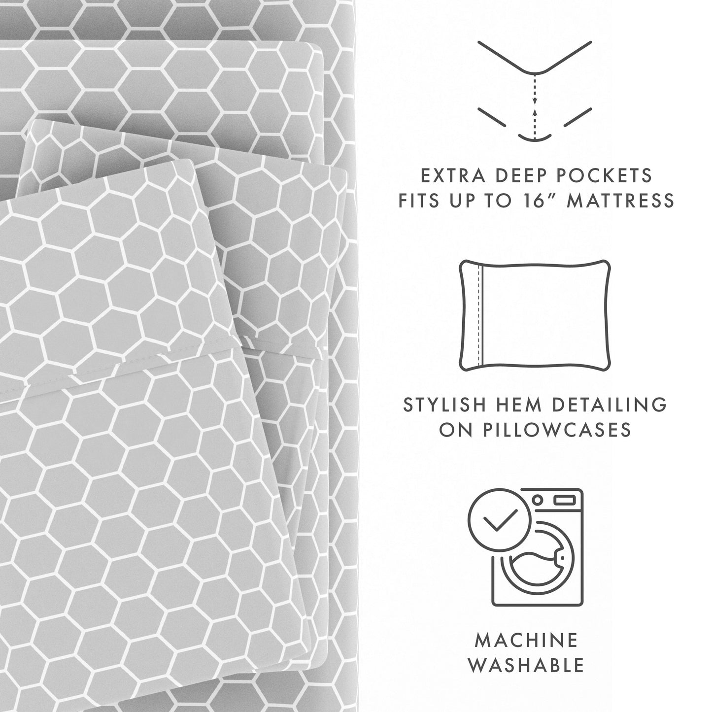Becky Cameron Ultra Soft Printed 4-piece Deep Pocket Bed Sheet Set