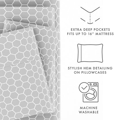 Becky Cameron Ultra Soft Printed 4-piece Deep Pocket Bed Sheet Set