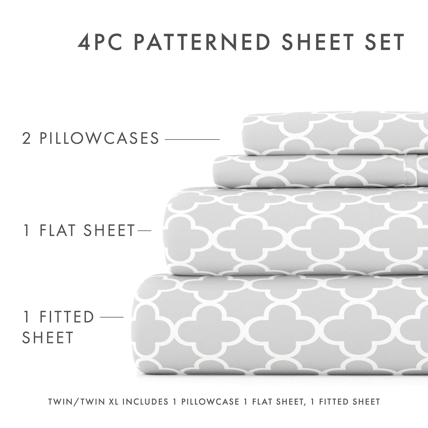 Becky Cameron Ultra Soft Printed 4-piece Deep Pocket Bed Sheet Set
