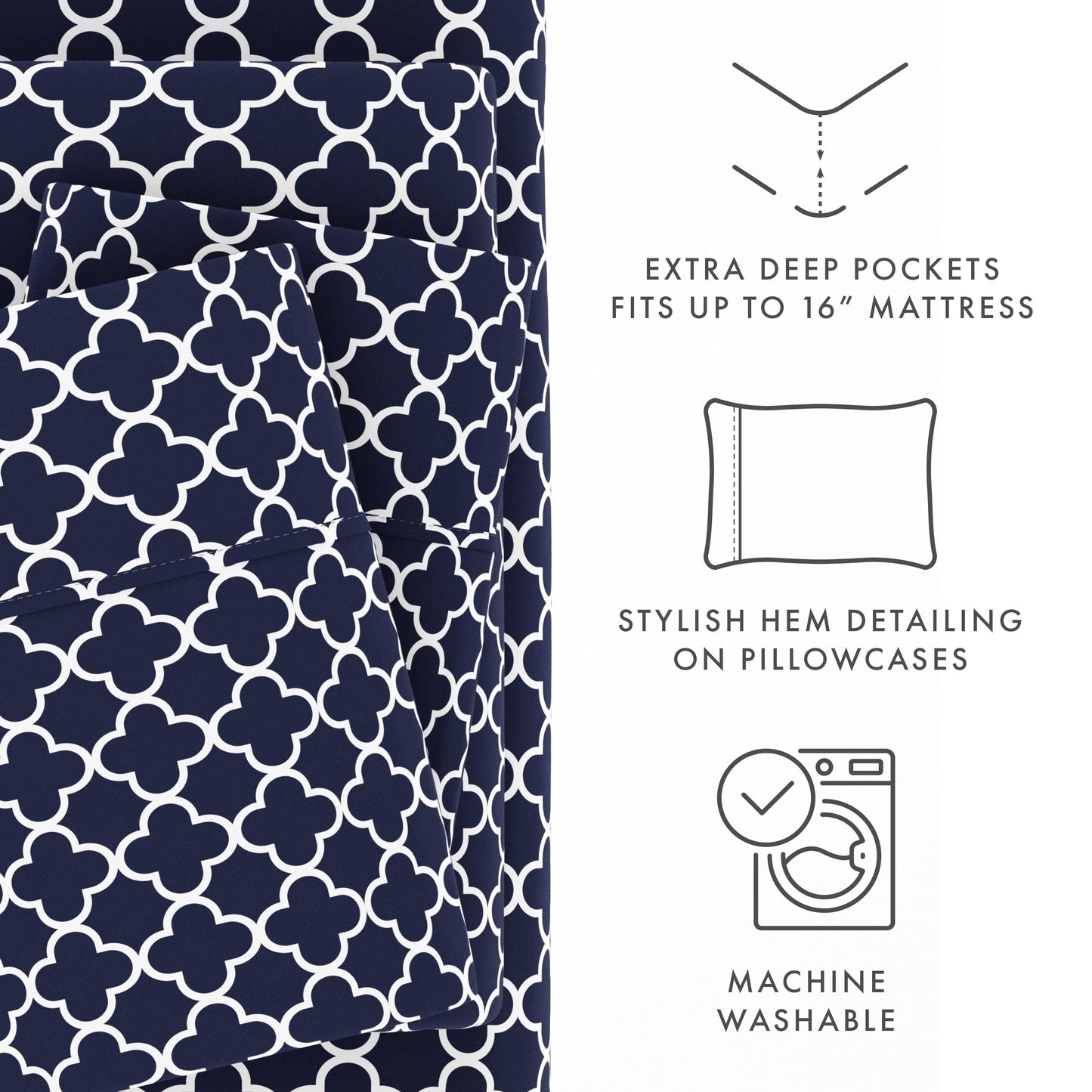 Becky Cameron Ultra Soft Printed 4-piece Deep Pocket Bed Sheet Set