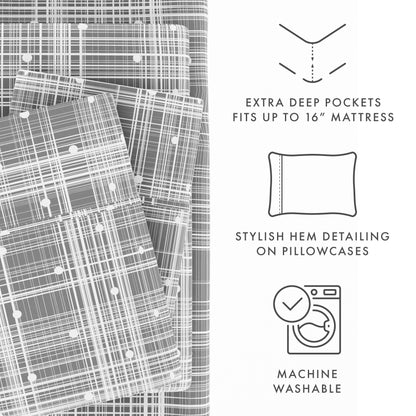 Becky Cameron Ultra Soft Printed 4-piece Deep Pocket Bed Sheet Set