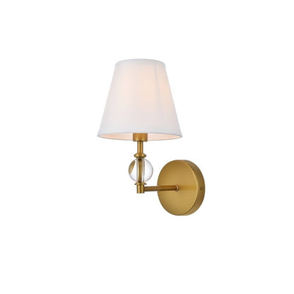 Bella 1 Light Bath Sconce with White Fabric Shade