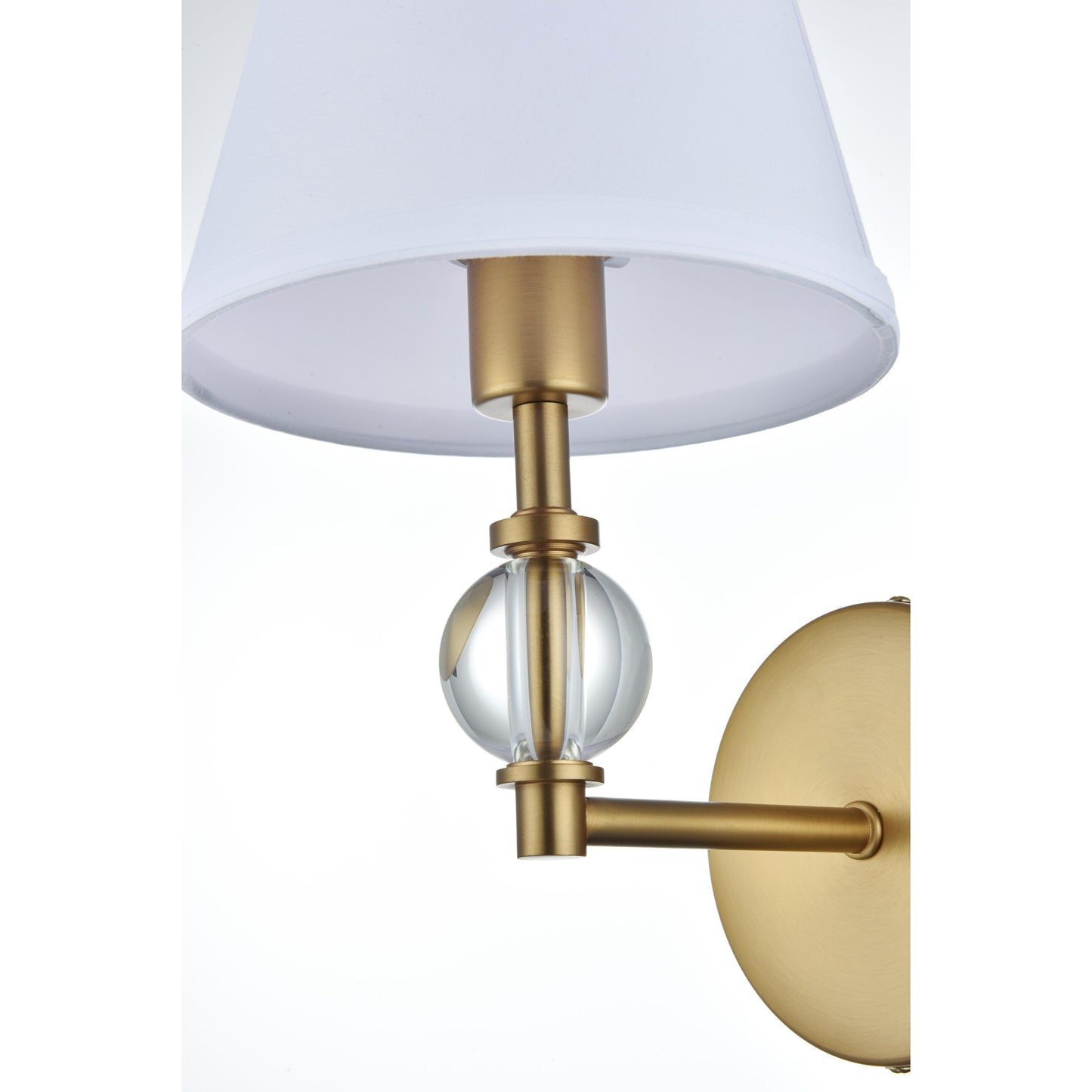 Bella 1 Light Bath Sconce with White Fabric Shade