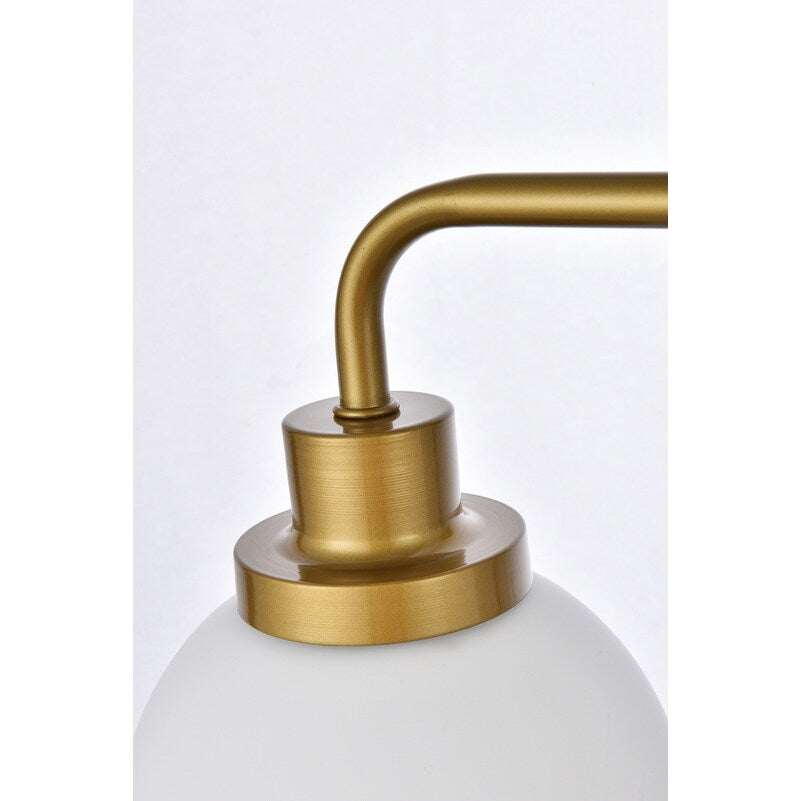 Bella 1 Light Bath Sconce with White Fabric Shade