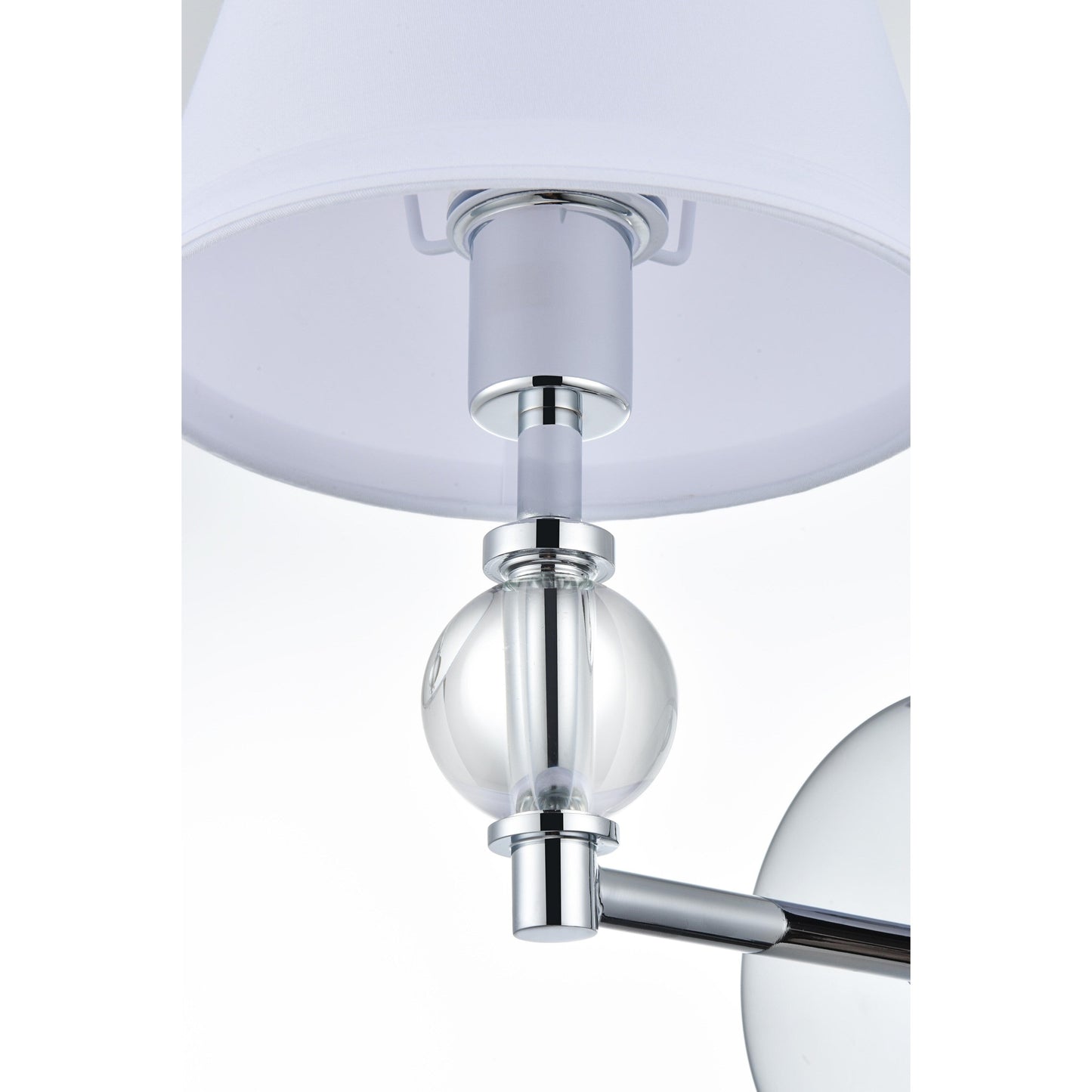 Bella 1 Light Bath Sconce with White Fabric Shade