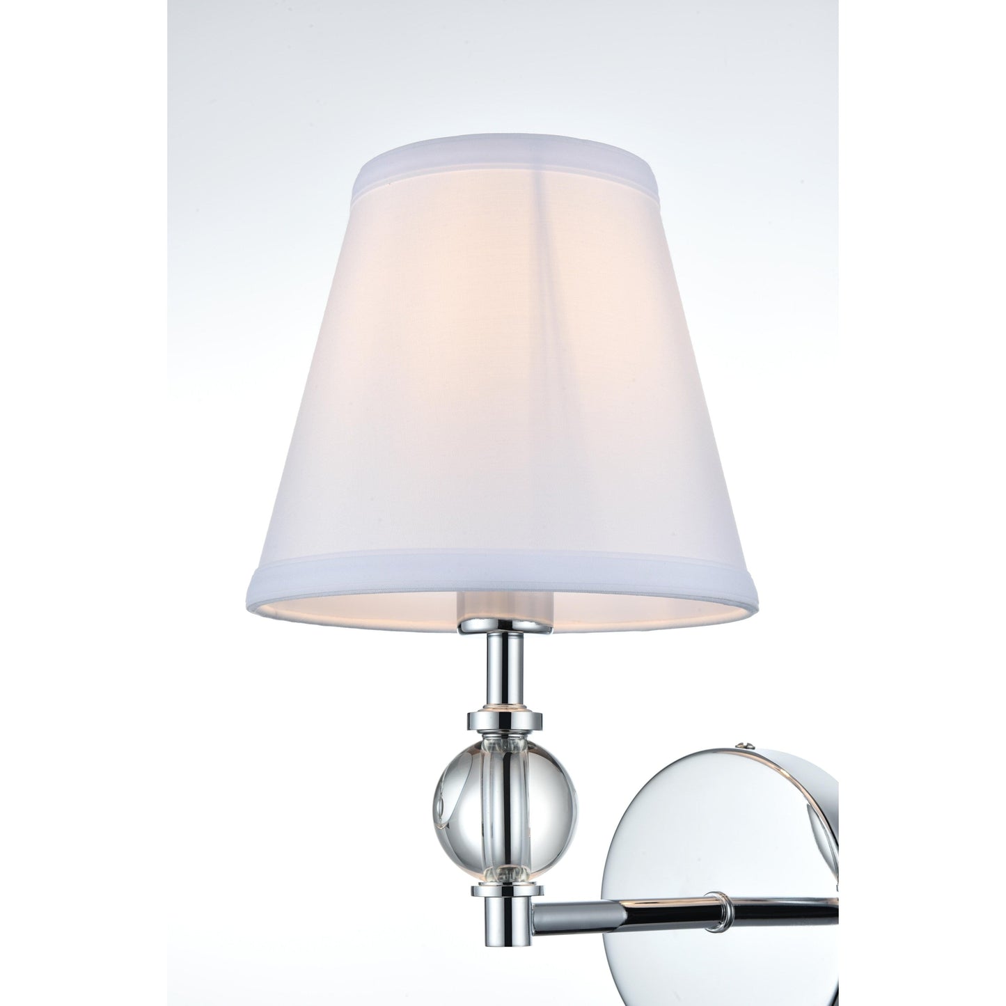 Bella 1 Light Bath Sconce with White Fabric Shade