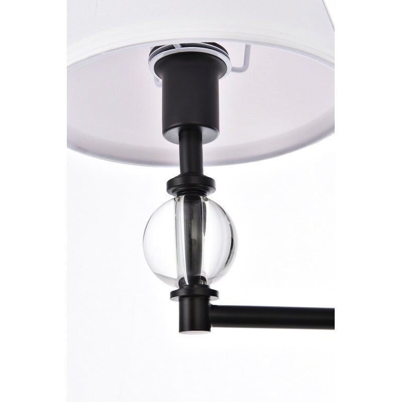 Bella 1 Light Bath Sconce with White Fabric Shade