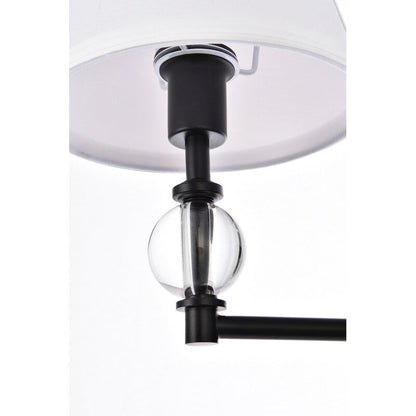 Bella 1 Light Bath Sconce with White Fabric Shade