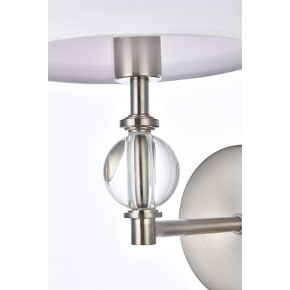 Bella 1 Light Bath Sconce with White Fabric Shade