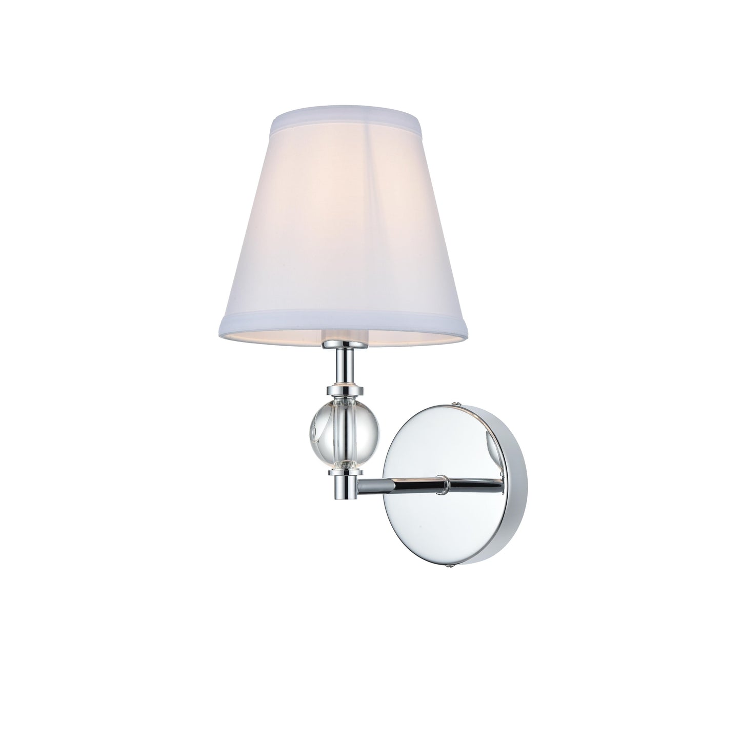 Bella 1 Light Bath Sconce with White Fabric Shade