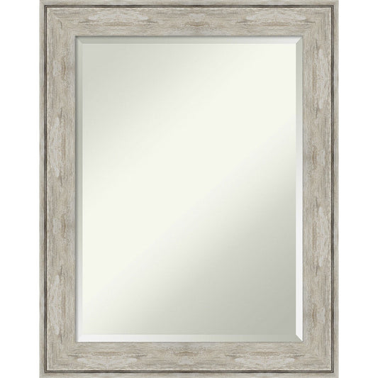 Beveled Bathroom Wall Mirror - Crackled Metallic Frame