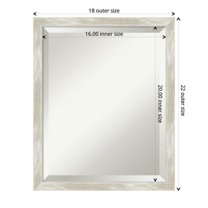 Beveled Bathroom Wall Mirror - Crackled Metallic Frame