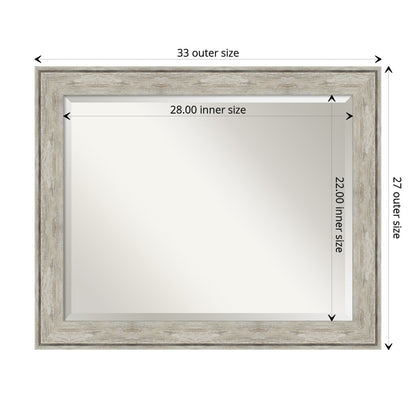 Beveled Bathroom Wall Mirror - Crackled Metallic Frame
