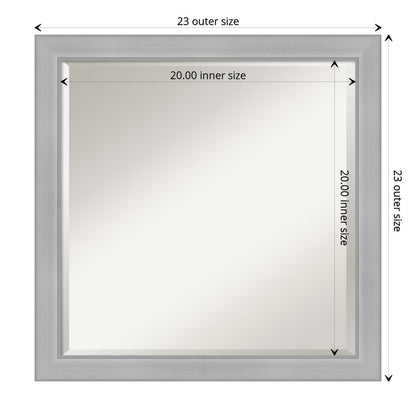 Beveled Bathroom Wall Mirror - Vista Brushed Nickel Frame