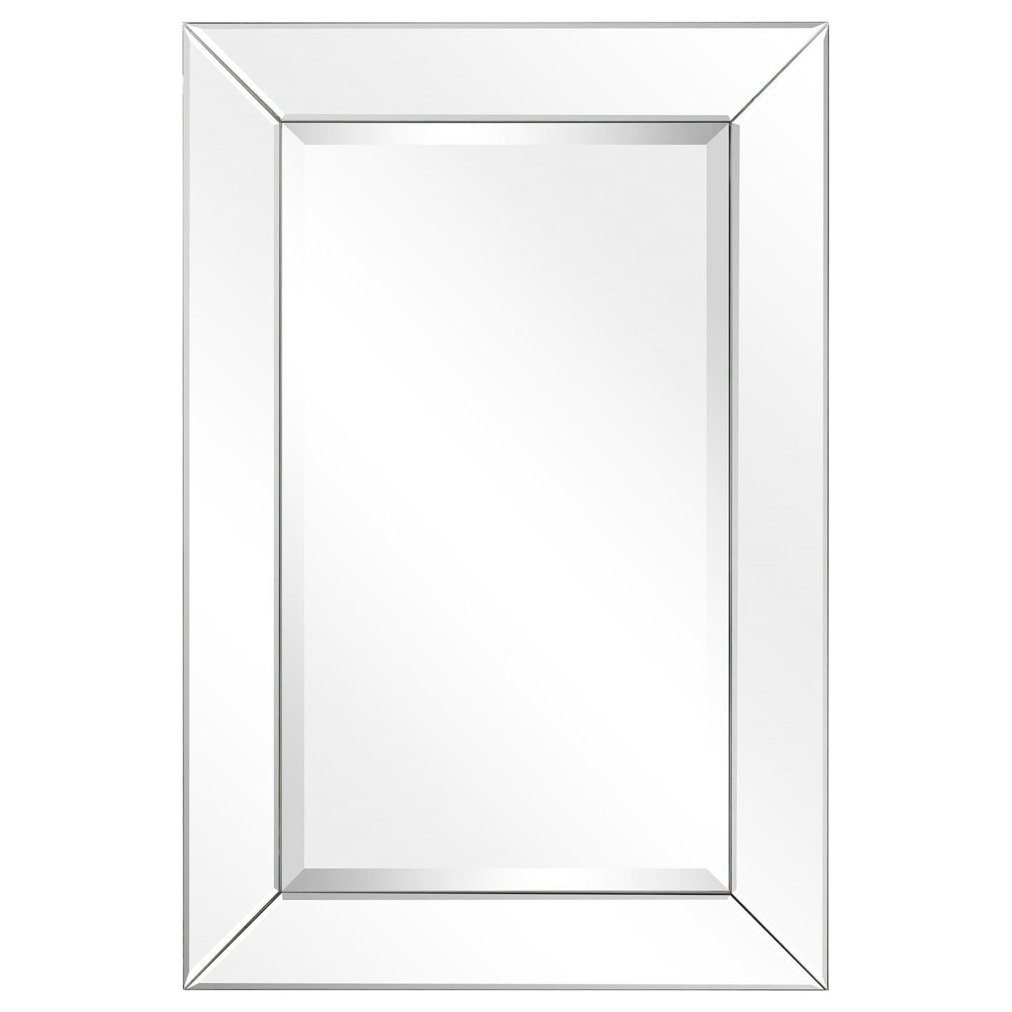 Beveled Rectangular Clear HD Wall Mounted Mirror for Bathroom, Vanity, Bedroom Mirrors, 3 sizes