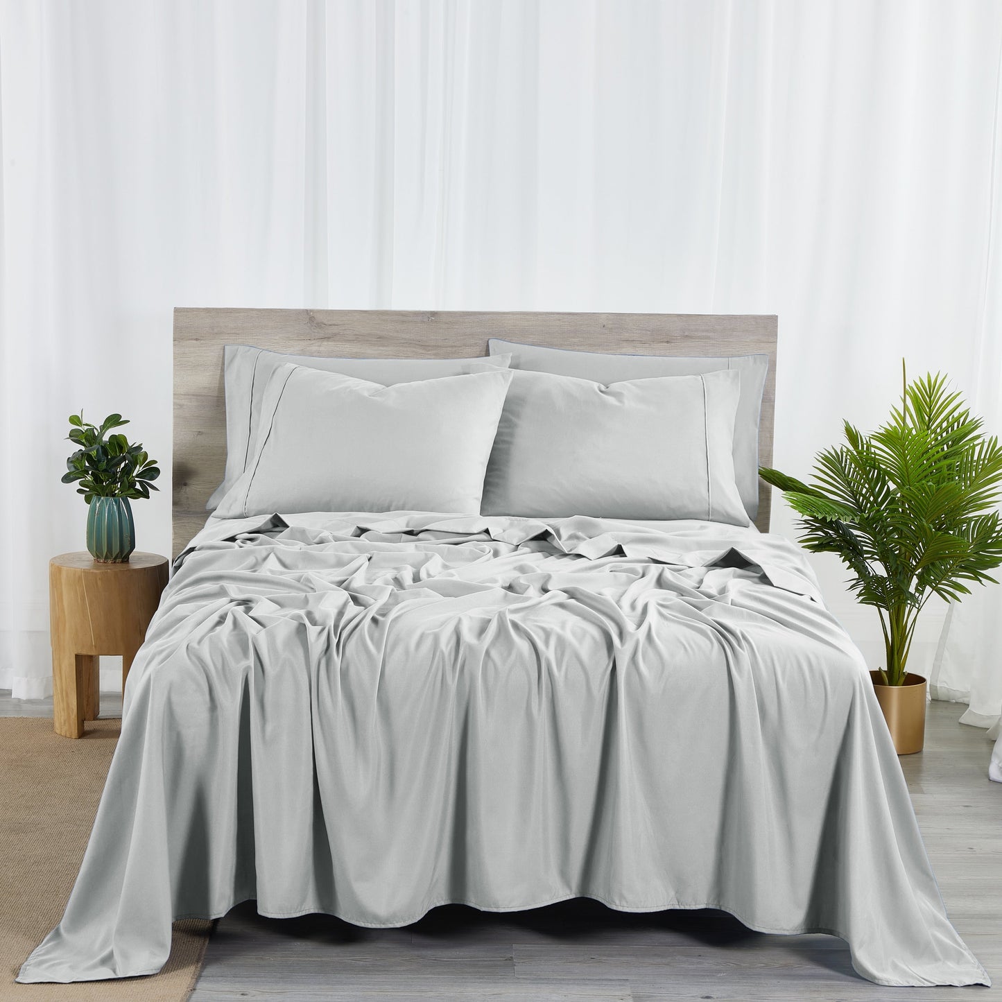 Bibb Home 2000 Count 6-Piece Rayon from Bamboo Sheet Set
