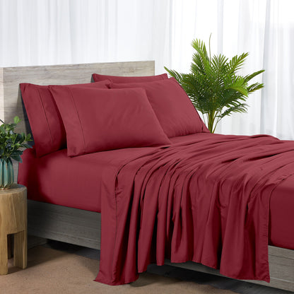 Bibb Home 2000 Count 6-Piece Rayon from Bamboo Sheet Set