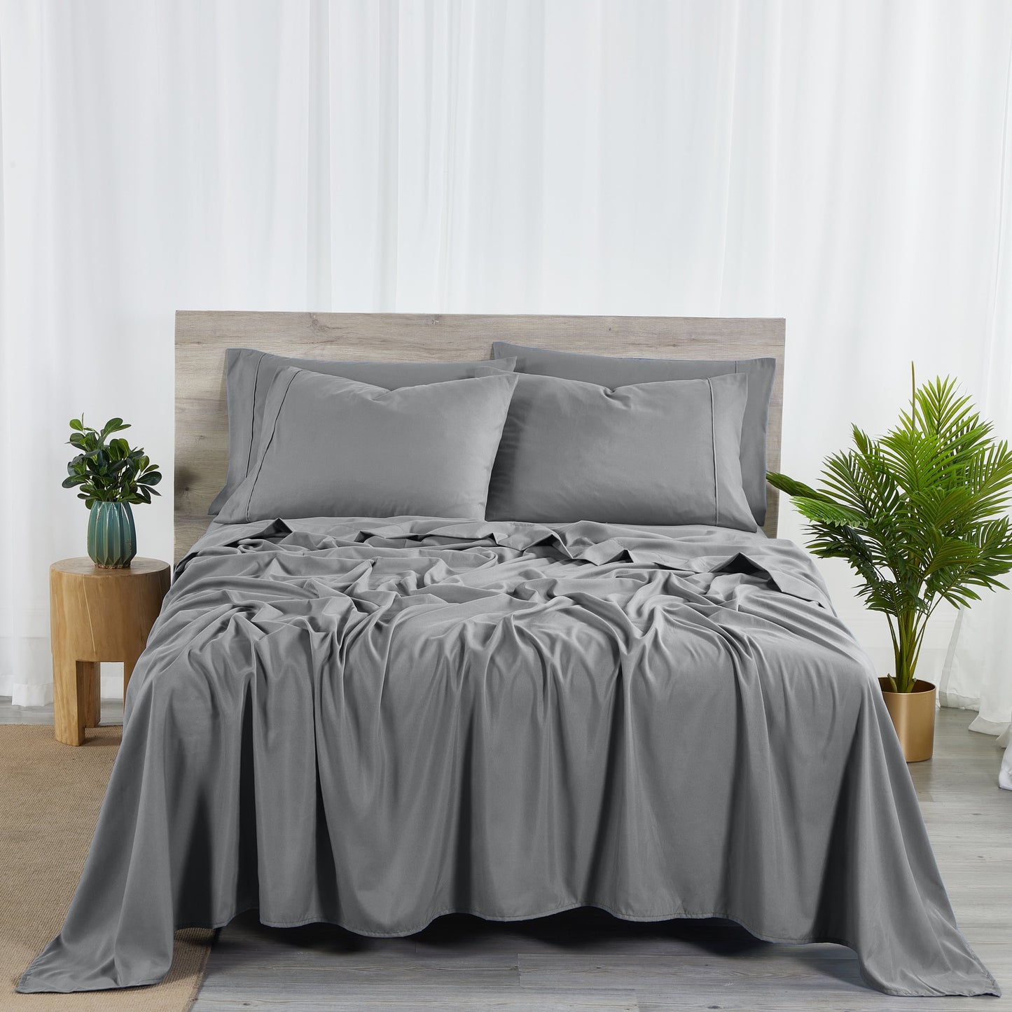Bibb Home 2000 Count 6-Piece Rayon from Bamboo Sheet Set