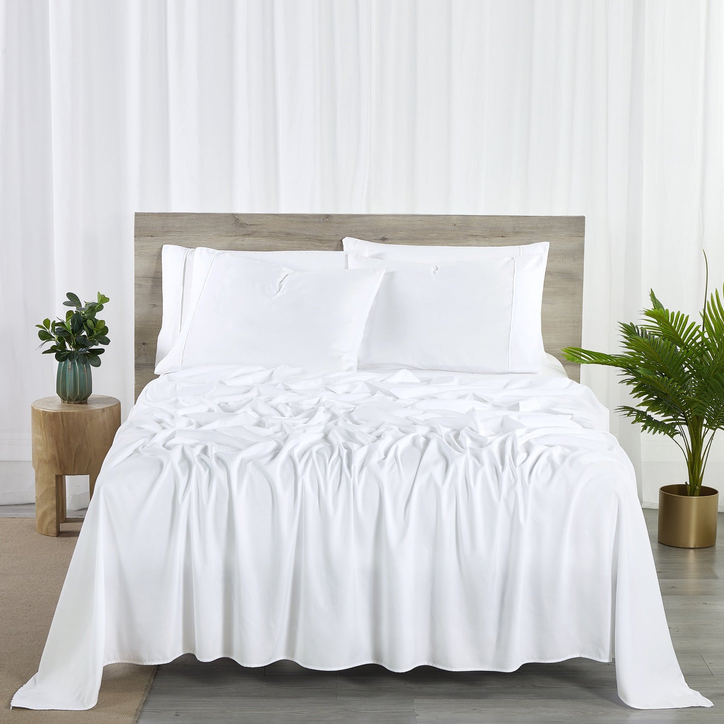 Bibb Home 2000 Count 6-Piece Rayon from Bamboo Sheet Set