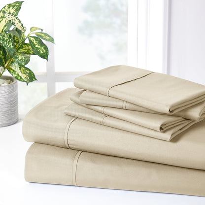 Bibb Home 2000 Count 6-Piece Rayon from Bamboo Sheet Set