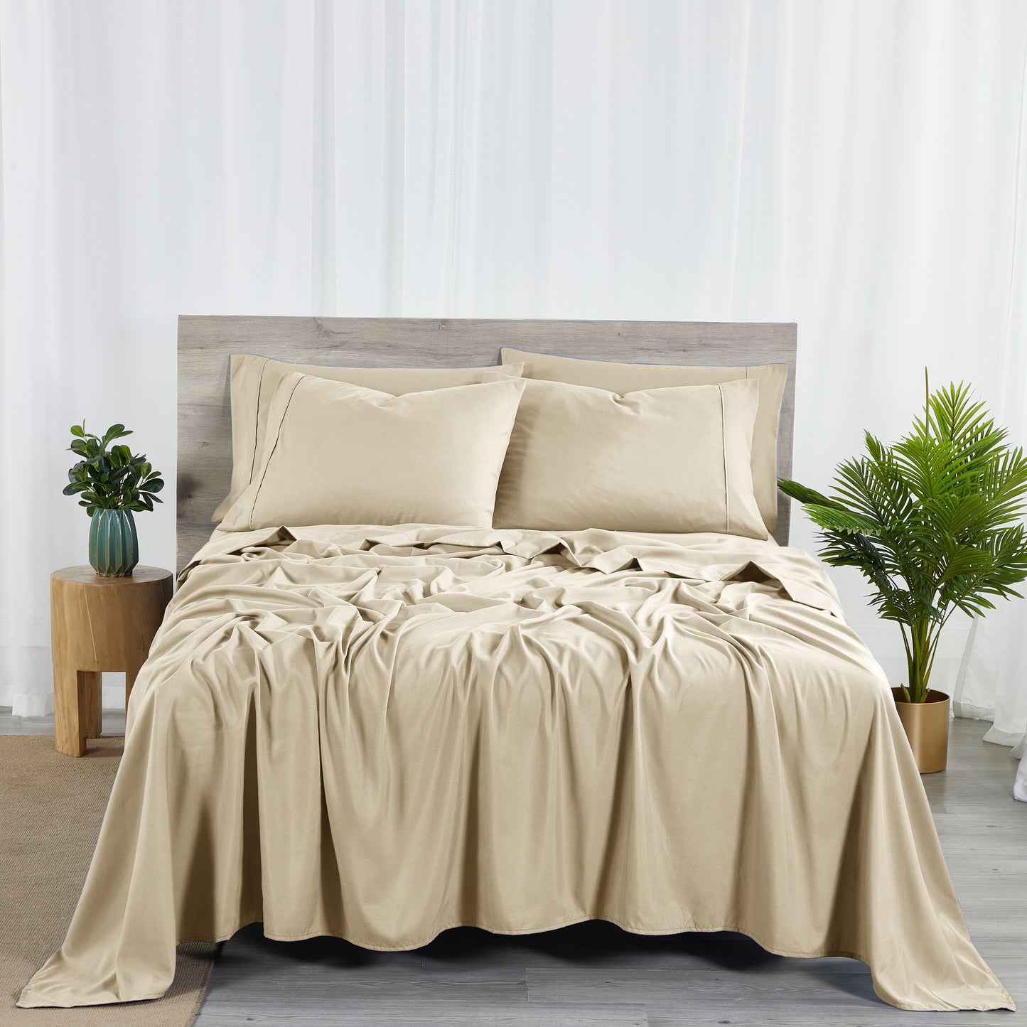 Bibb Home 2000 Count 6-Piece Rayon from Bamboo Sheet Set