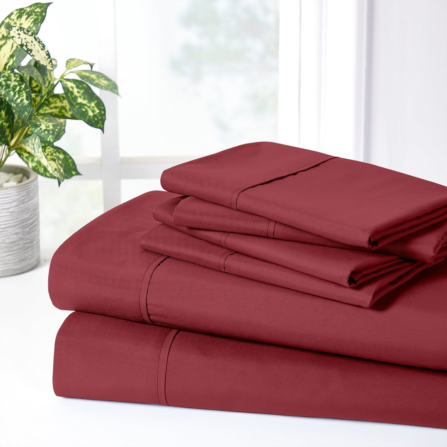 Bibb Home 2000 Count 6-Piece Rayon from Bamboo Sheet Set