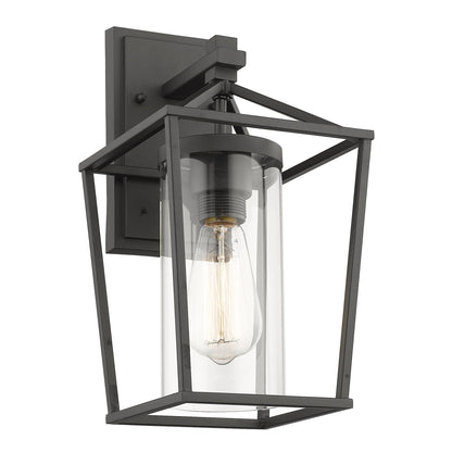Black Metal/ Glass Outdoor Sconce Lantern Light Set of 2