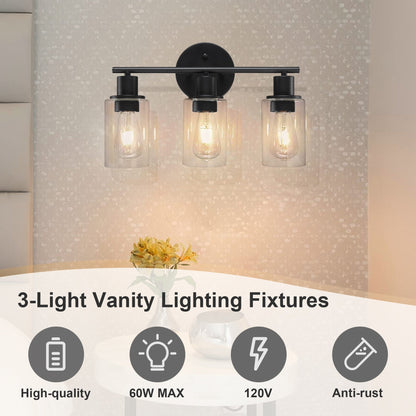 17 in. 3-Light Bathroom Light Fixtures Oil Rubbed Bronze Vanity Light