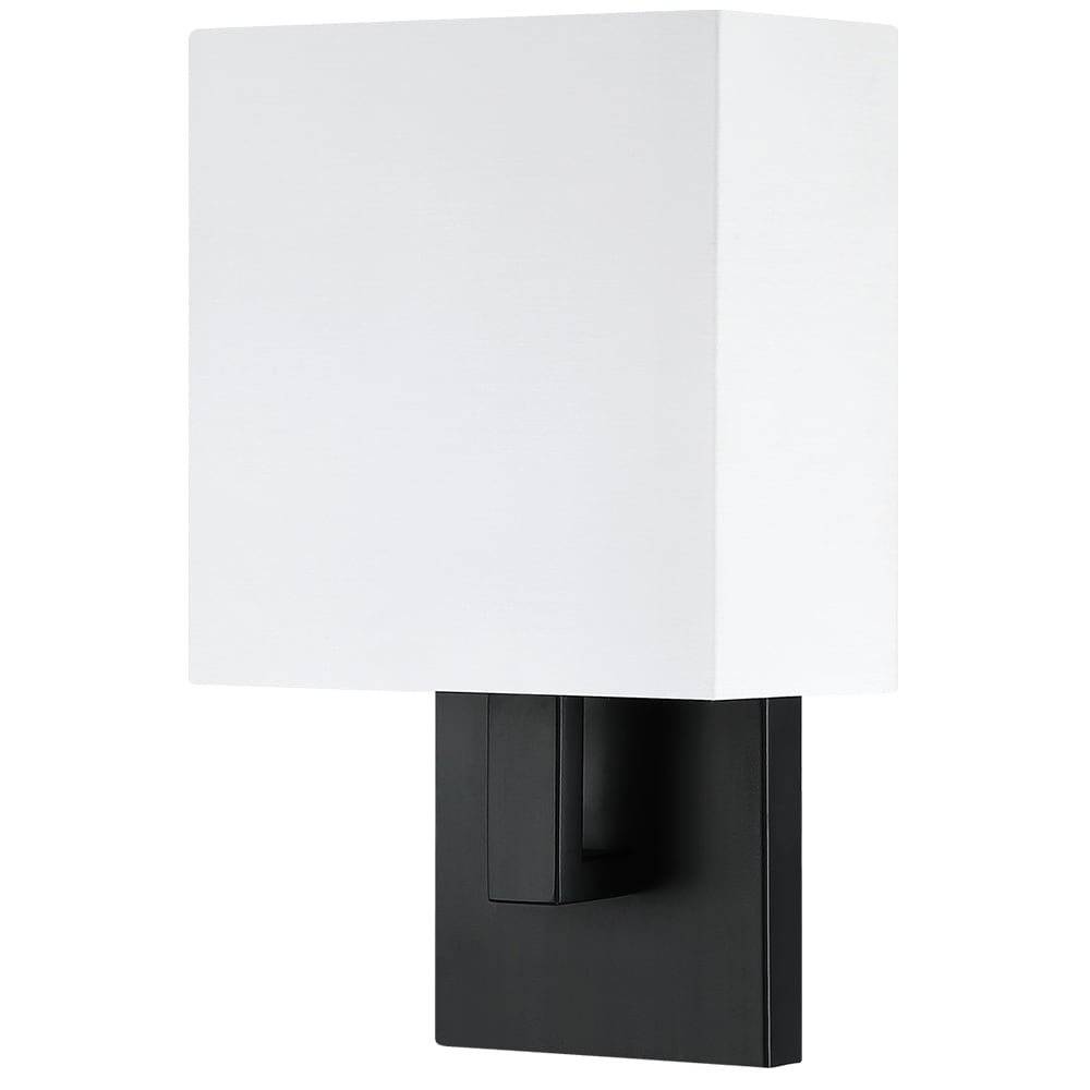 Wall Sconce Light With White Fabric Shade