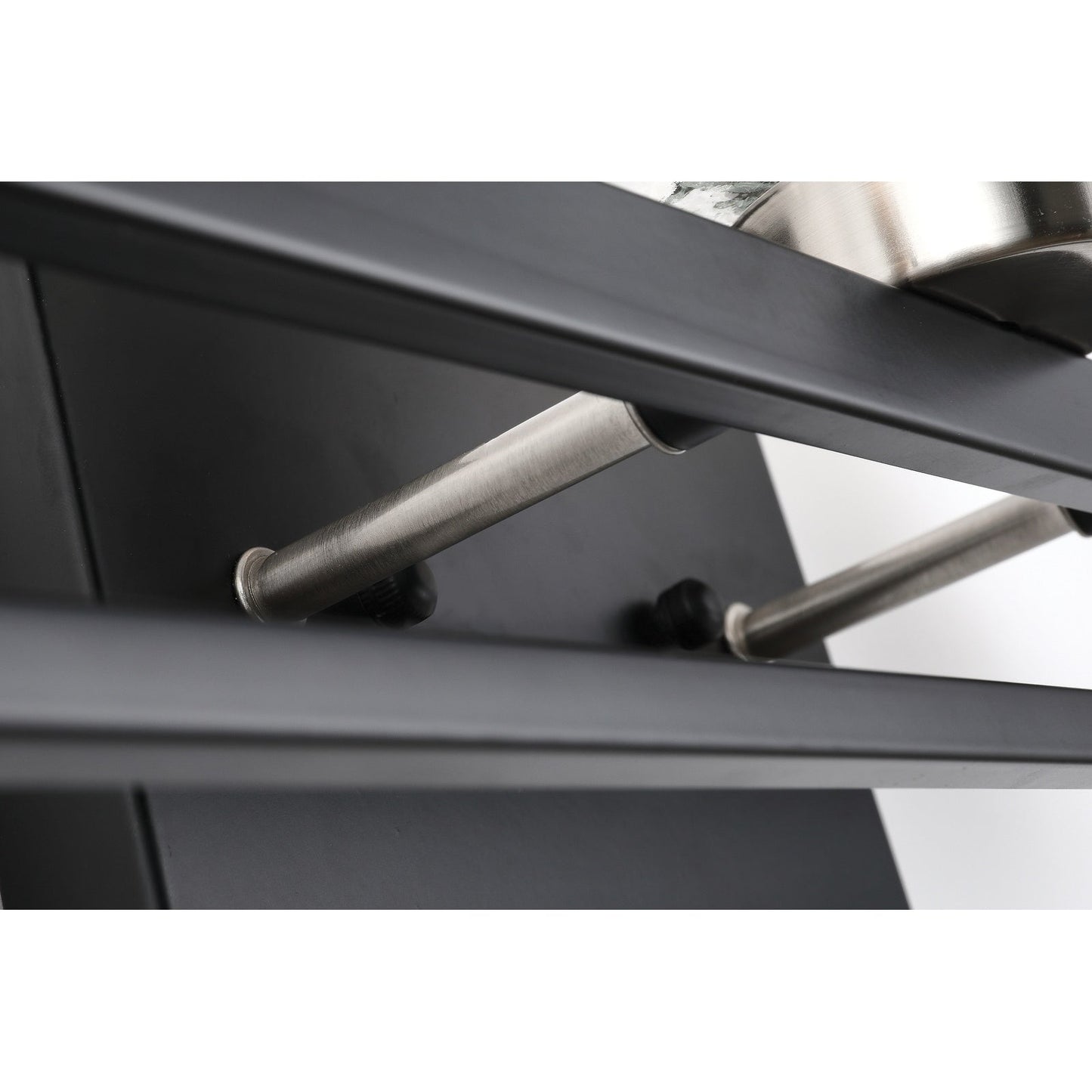 Black and Brushed Nickel 3-Light Vanity with Clear Beveled Glass Shades