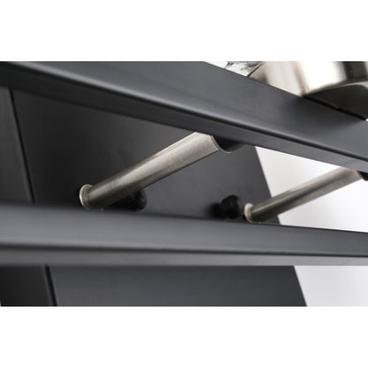 Black and Brushed Nickel 3-Light Vanity with Clear Beveled Glass Shades