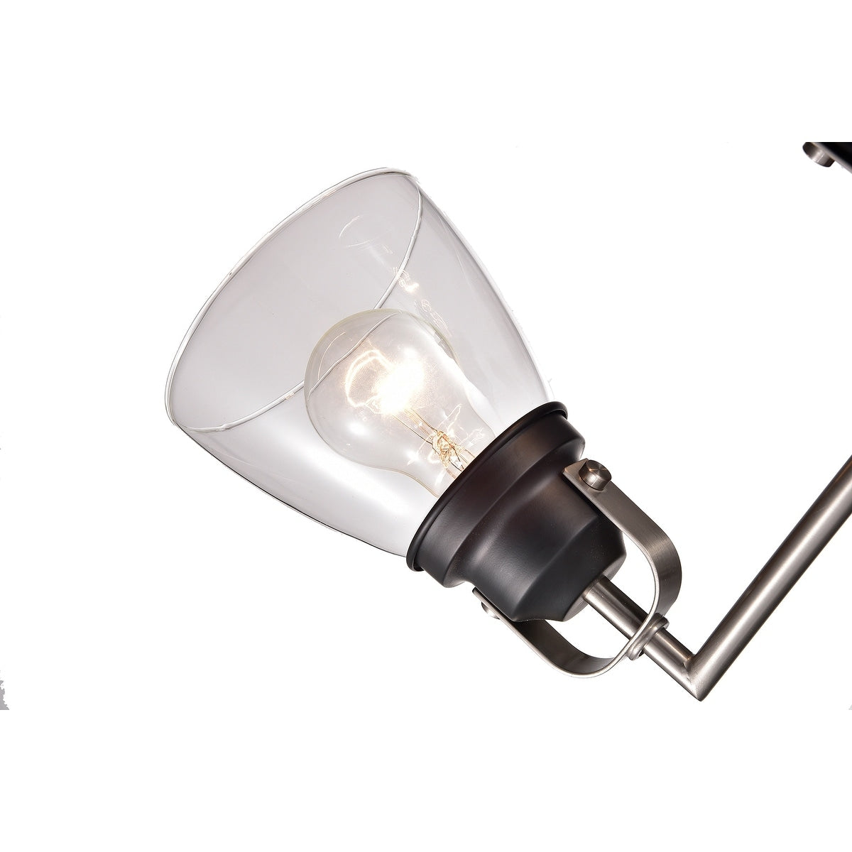 Black and Brushed Nickel Superior 3-Light Vanity Lights with Clear Glass Shades