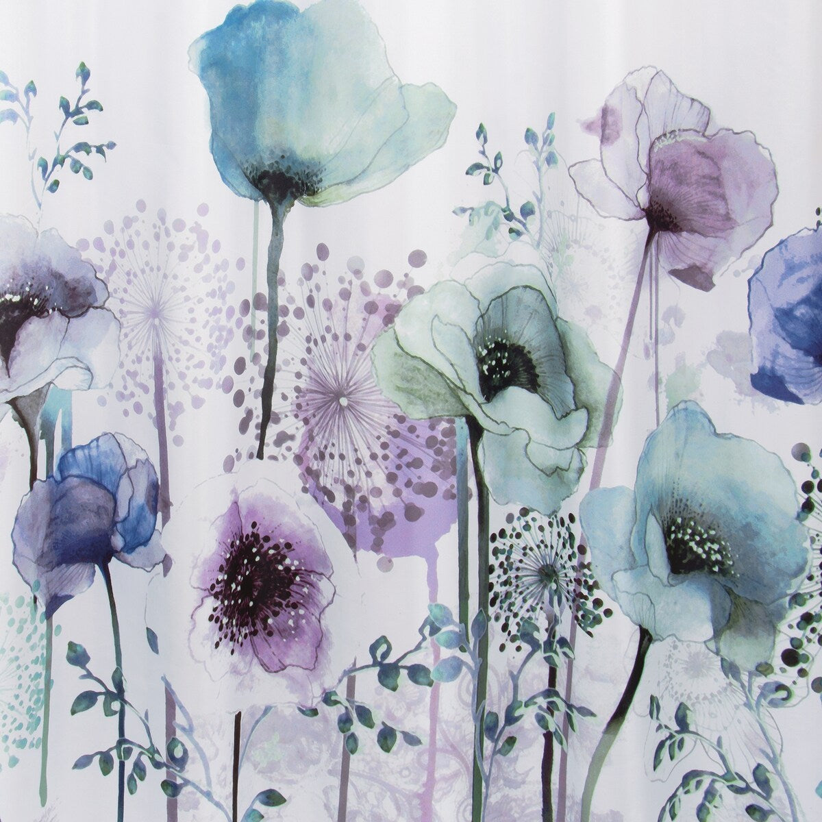 Blue Poppies Shower Curtain