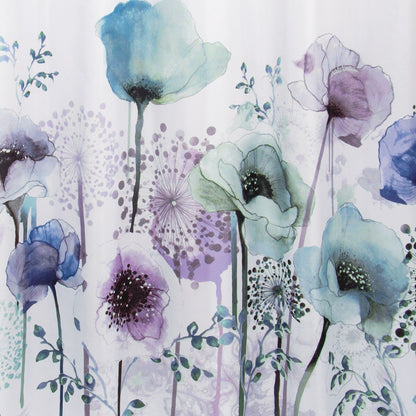 Blue Poppies Shower Curtain