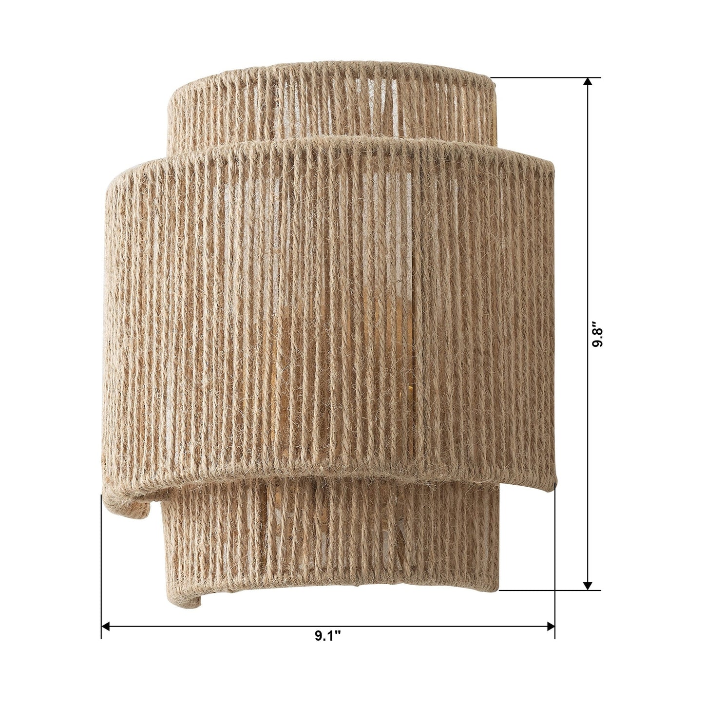 Bohemian Hand-Woven Hemp Rope 1-Light Dimmable Wall Sconce Fixture
