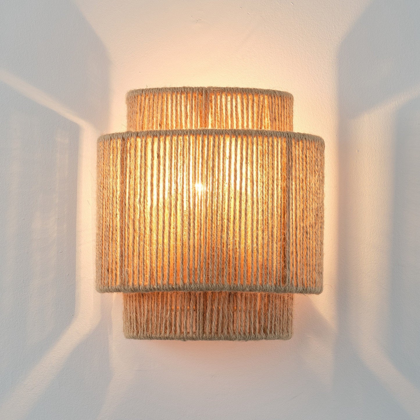 Bohemian Hand-Woven Hemp Rope 1-Light Dimmable Wall Sconce Fixture