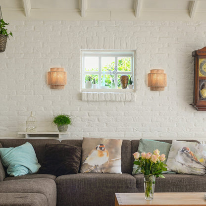 Bohemian Hand-Woven Hemp Rope 1-Light Dimmable Wall Sconce Fixture