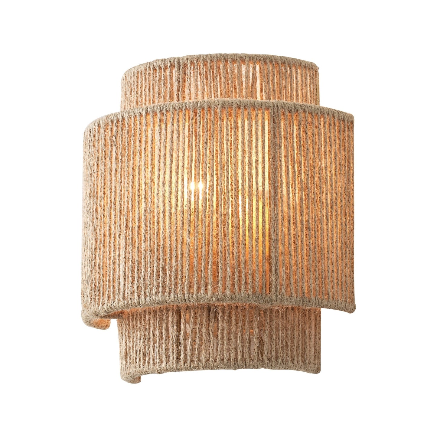Bohemian Hand-Woven Hemp Rope 1-Light Dimmable Wall Sconce Fixture