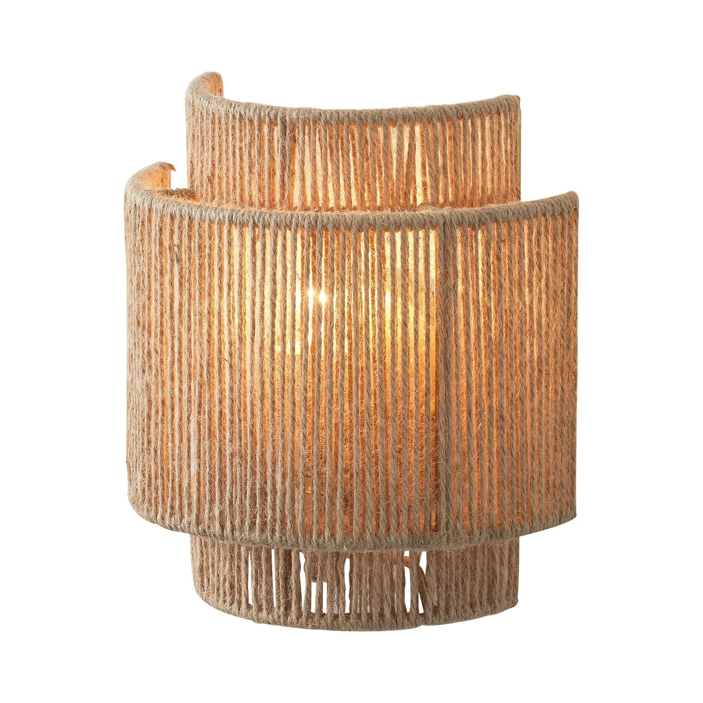 Bohemian Hand-Woven Hemp Rope 1-Light Dimmable Wall Sconce Fixture
