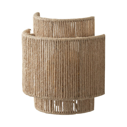 Bohemian Hand-Woven Hemp Rope 1-Light Dimmable Wall Sconce Fixture