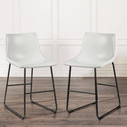 Bossin 18/26/30 inch Bar Stools,Counter Height Bar Stools with Back Modern PU Leather Stools Dining Chair with Footrest