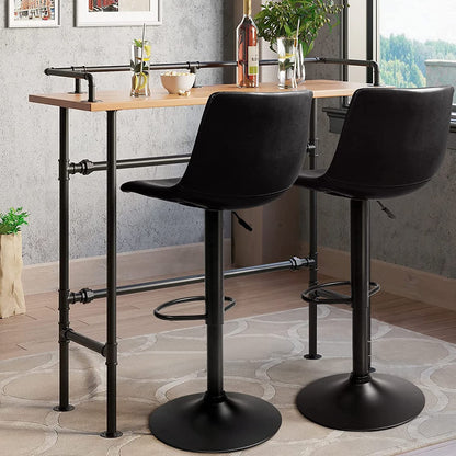 Bossin Adjustable Swivel Bar Stools with Backs – Counter Height