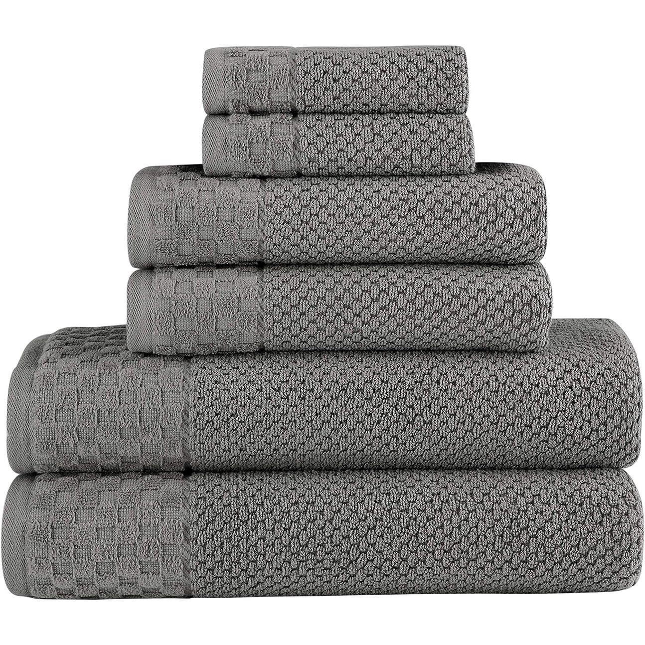 Boston Towel Collection Turkish Cotton Luxury and Soft 2 Large Bath Towels, 2 Washcloths and 2 Hand Towels (Set of 6)