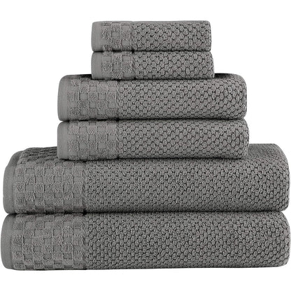 Boston Towel Collection Turkish Cotton Luxury and Soft 2 Large Bath Towels, 2 Washcloths and 2 Hand Towels (Set of 6)