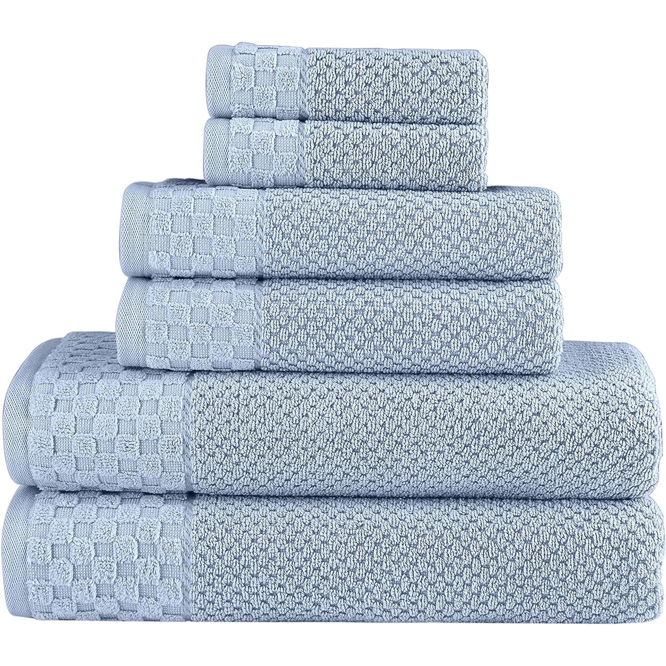 Boston Towel Collection Turkish Cotton Luxury and Soft 2 Large Bath Towels, 2 Washcloths and 2 Hand Towels (Set of 6)