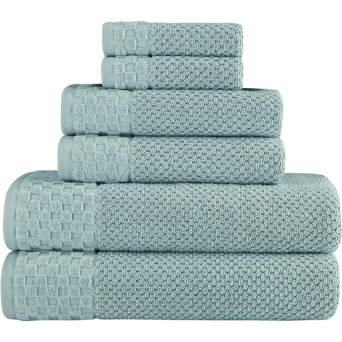 Boston Towel Collection Turkish Cotton Luxury and Soft 2 Large Bath Towels, 2 Washcloths and 2 Hand Towels (Set of 6)