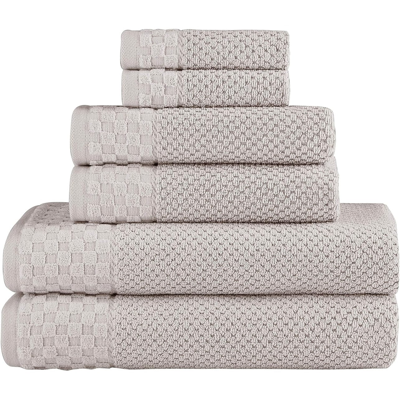 Boston Towel Collection Turkish Cotton Luxury and Soft 2 Large Bath Towels, 2 Washcloths and 2 Hand Towels (Set of 6)